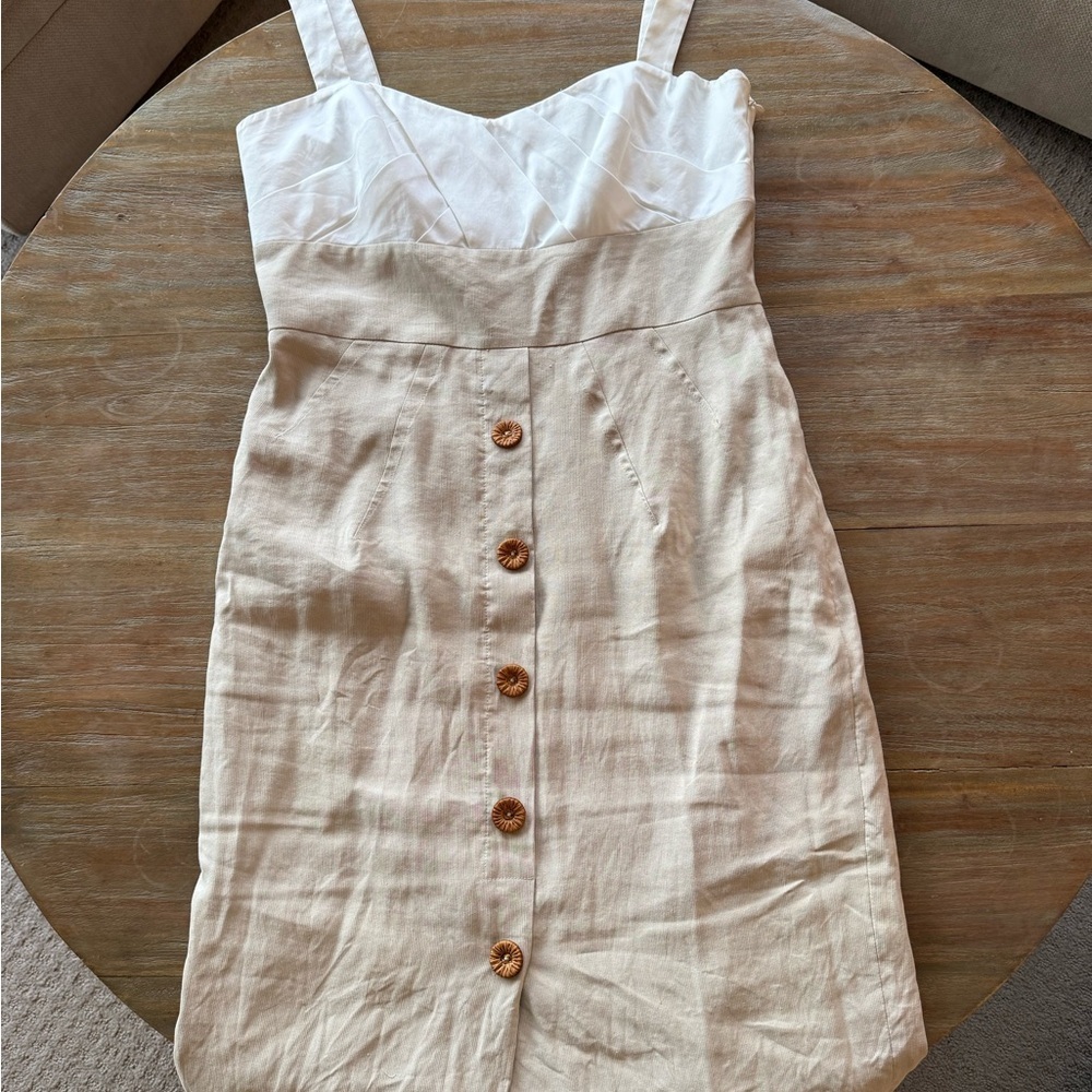 Diane Von Furstenberg Sophia Loren Cream Button Dress